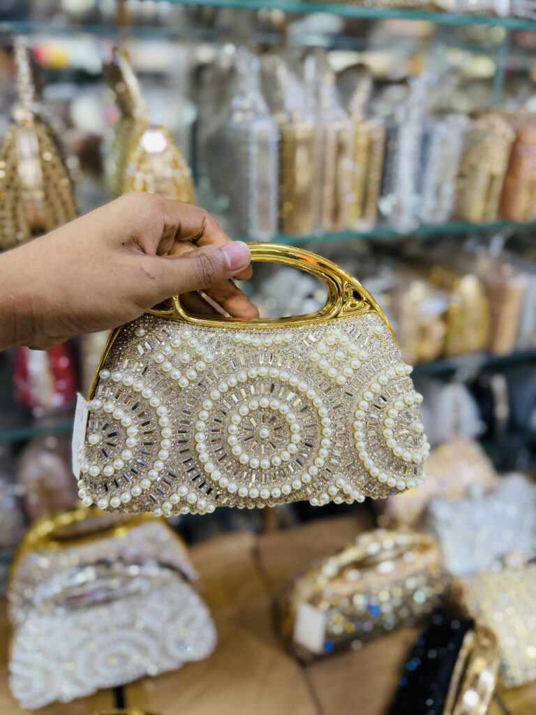 Ivory Pearl Swirl Evening Handbag